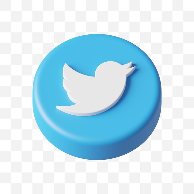 Twitter icona social media 3d