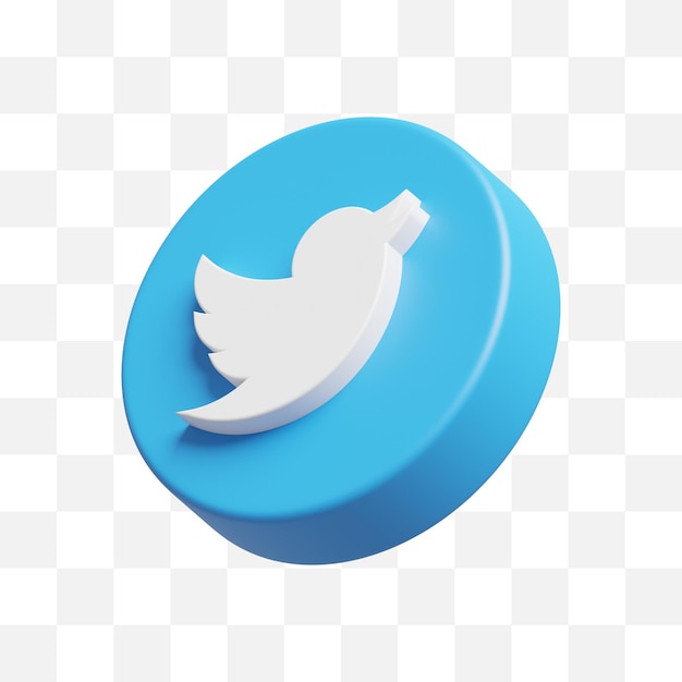 Twitter icona social media 3d