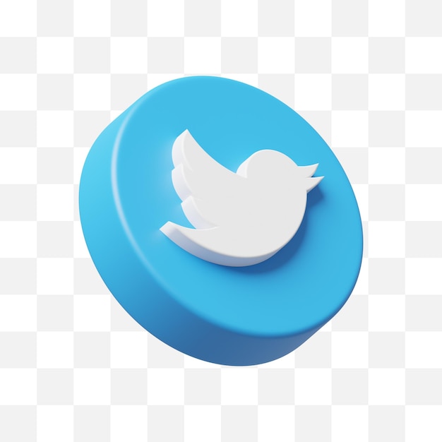 Twitter icona social media 3d