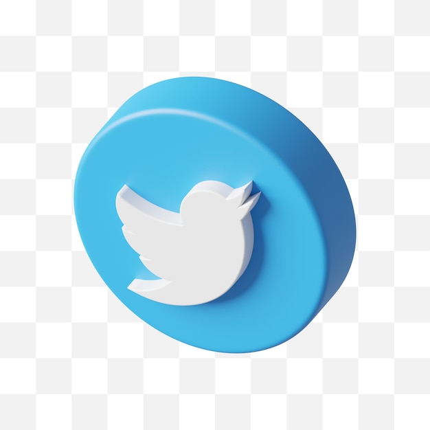 Twitter icona social media 3d