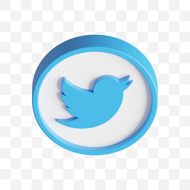 Twitter ícone de mídia social 3d