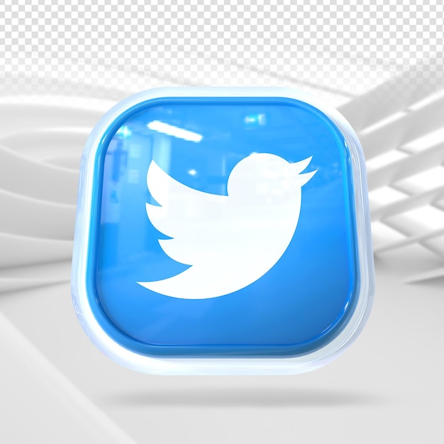 Twitter icono 3d redes sociales