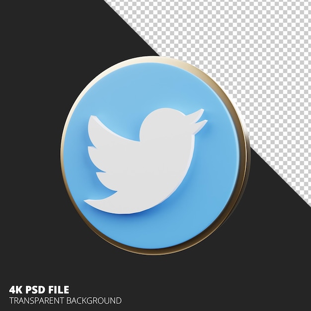 Twitter de icono 3d de redes sociales