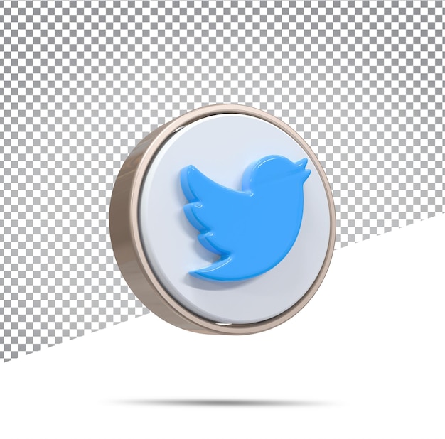 Twitter, icono, 3d