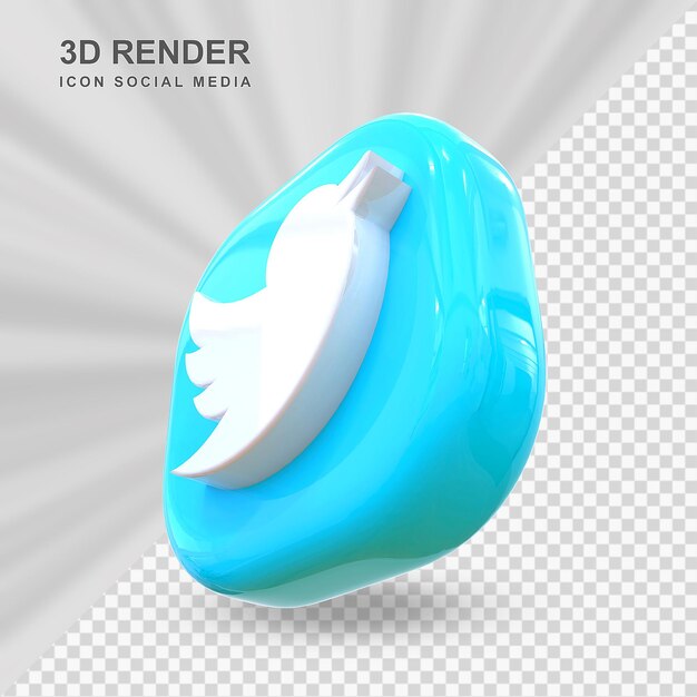 Twitter icono redes sociales 3d
