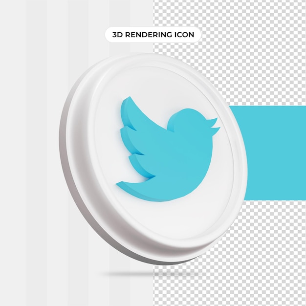 Twitter icono de renderizado 3d de redes sociales