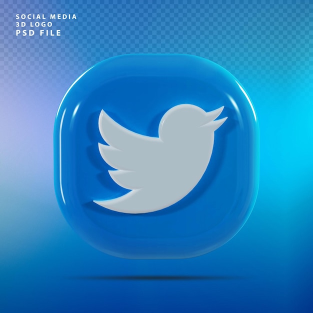 Twitter Logo 3d render luxus