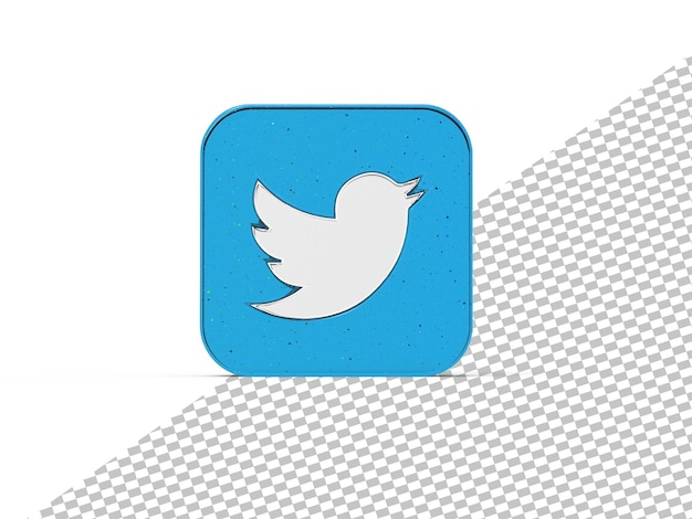 Twitter-logo 3d render psd-datei editierbar