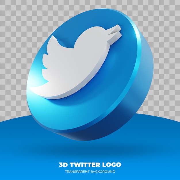 PSD twitter-logo isoliert in 3d-rendering