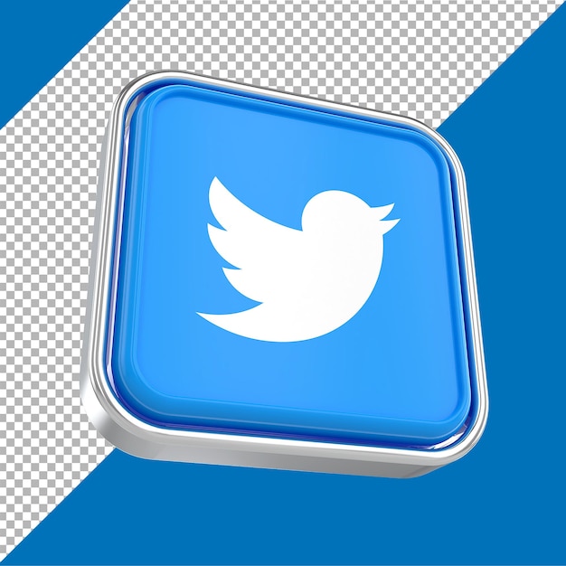 Twitter Logo Médias Sociaux 3d