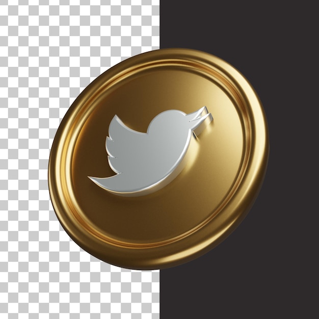 PSD twitter logo or 3d