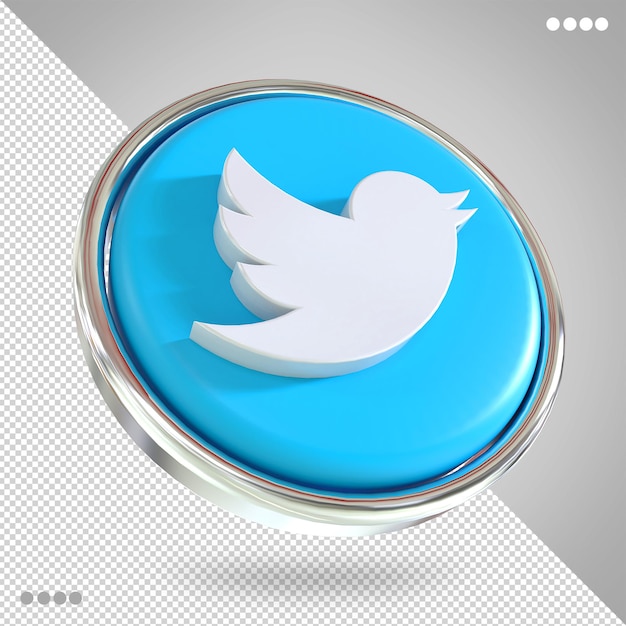 Twitter logo redes sociales estilos 3d