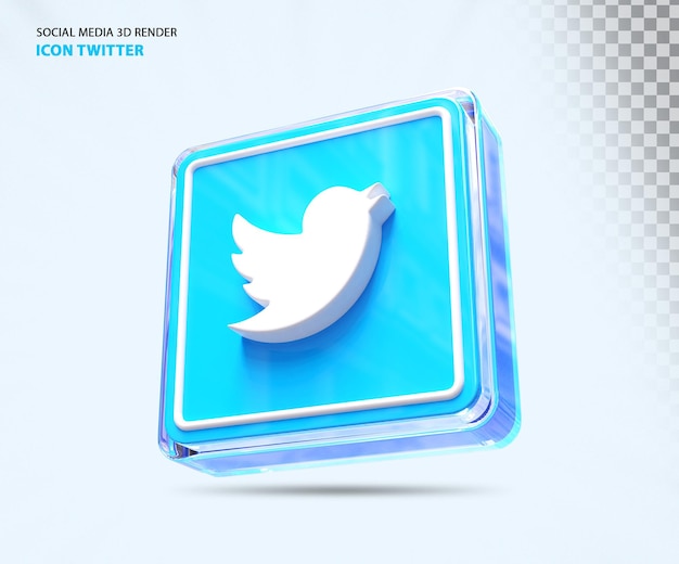 Twitter logo social media 3d-rendering