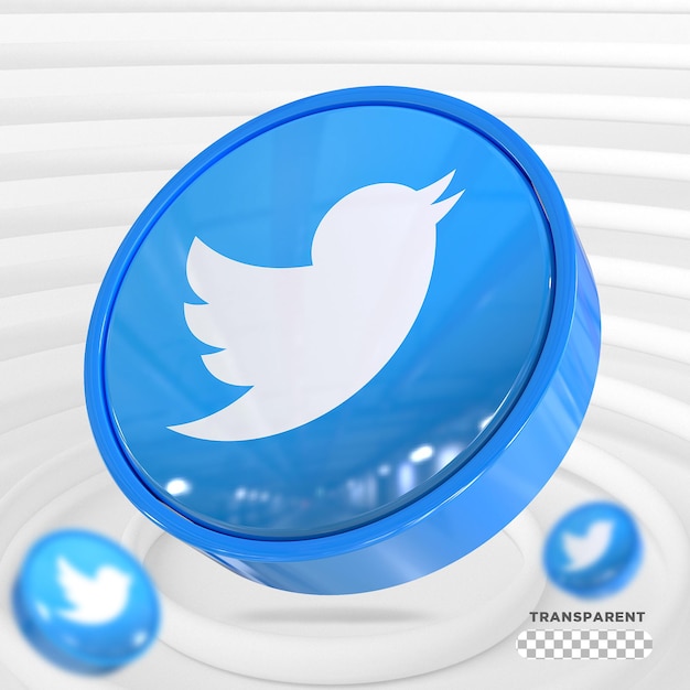 Twitter-logo social media 3d-stile