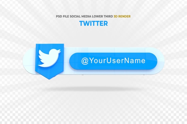 Twitter-Logos unteres Drittel Social Media 3D-Rendering