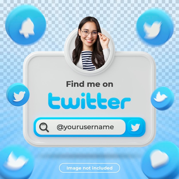 Twitter perfil banner 3d render composición