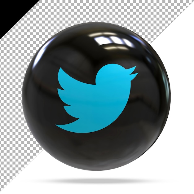 Twitter redes sociales negro estilos 3d