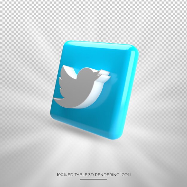 Twitter rendering 3d icona social media