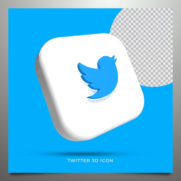 PSD twitter renderização 3d