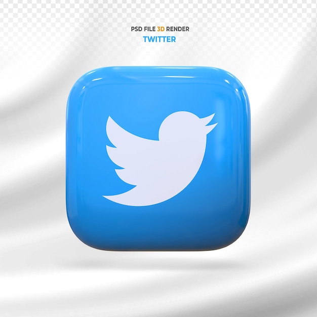 Twitter social media logo 3d-rendering