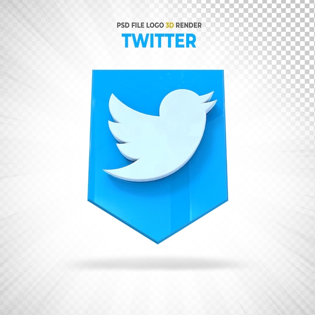 Twitter social media logo style 3d render