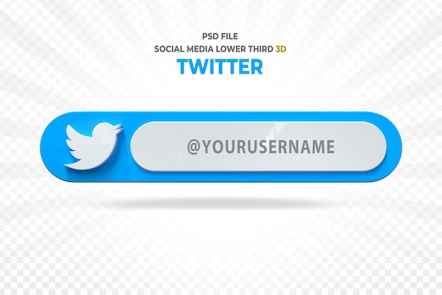 Twitter-social-media-logos im unteren drittel des banners 3d-rendering-stile