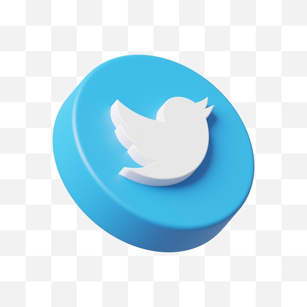 Twitter-social-media-symbol 3d