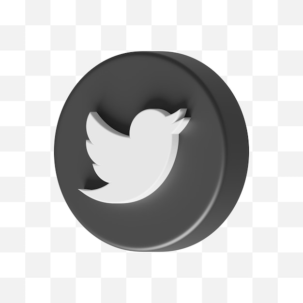 PSD twitter-social-media-symbol 3d