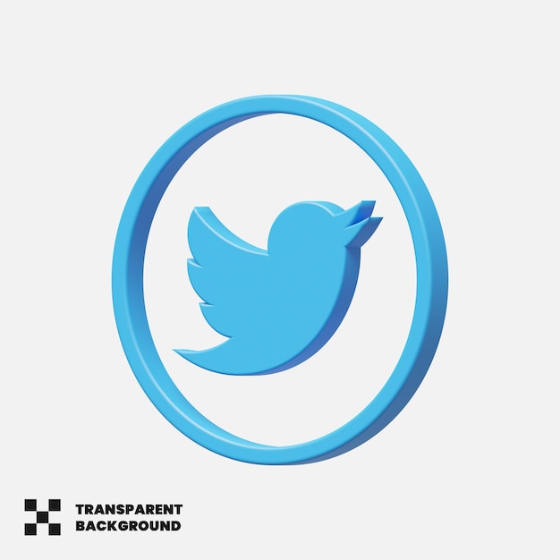 Twitter-Social-Media-Symbol in 3D-Rendering