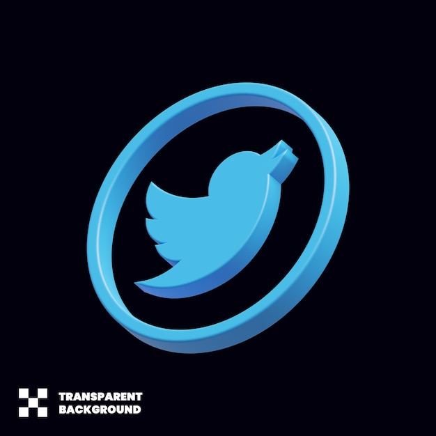 Twitter-Social-Media-Symbol in 3D-Rendering
