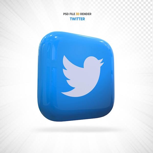 PSD twitter social-media-symbole 3d