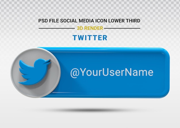 Twitter social media unteres drittes banner 3d-rendering