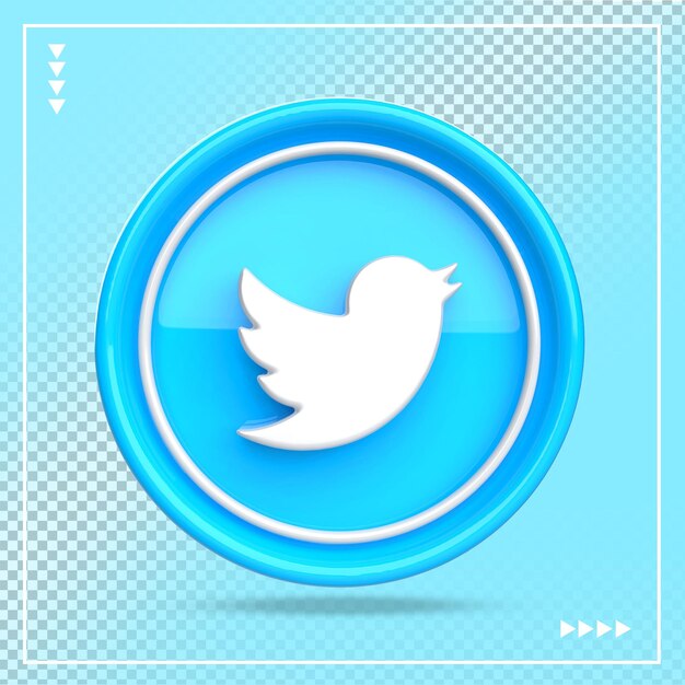 Twitter-Symbol 3d modern