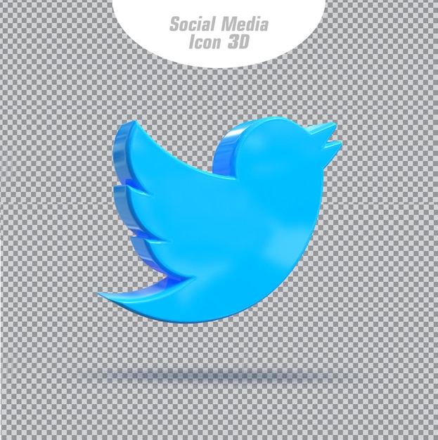 PSD twitter-symbol 3d-rendering