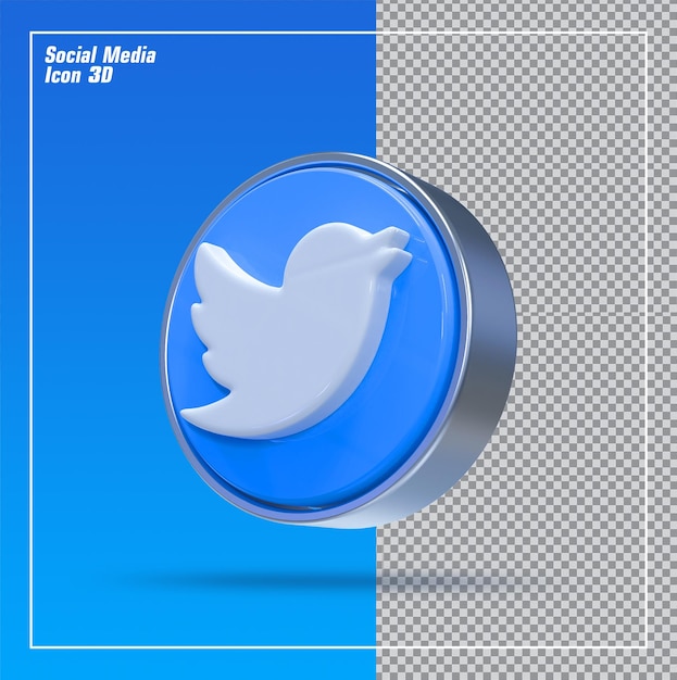 Twitter-symbol 3d-rendering