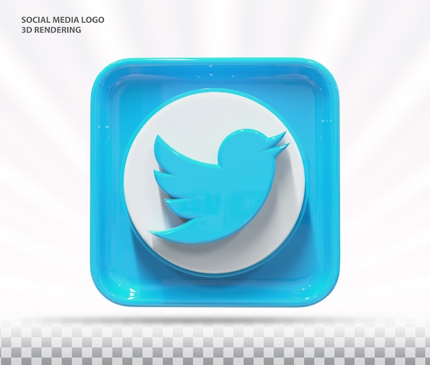 Twitter-Symbol 3d Social Media