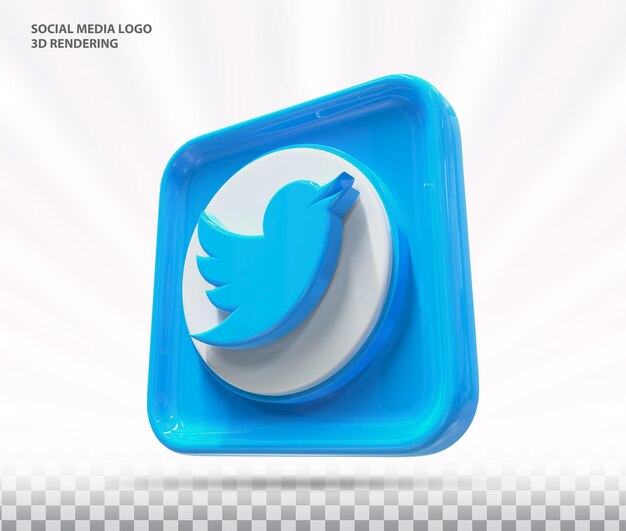 Twitter-Symbol Social Media 3D-Rendering