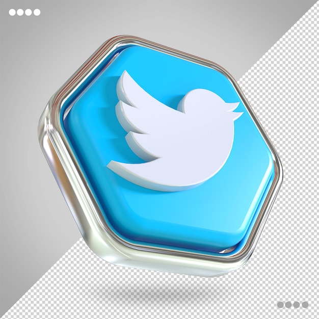 Twitter-Symbol Social-Media-Konzept 3D-Rendering