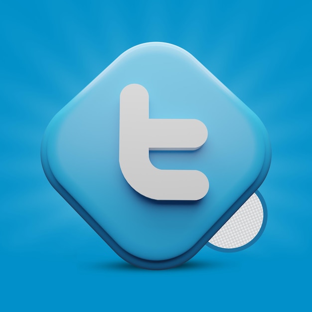 Twitter Tri Rectangle 3D-Rendersymbol