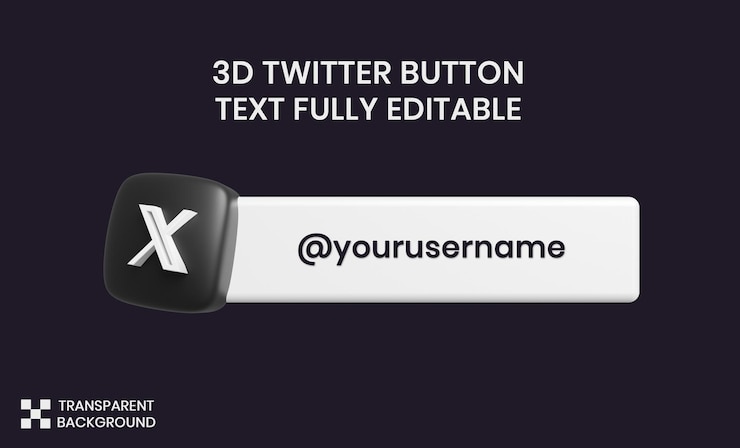 PSD twitter x social media icon 3d
