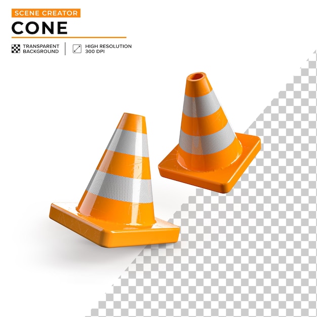 two orange floating plastic cones to create a scene