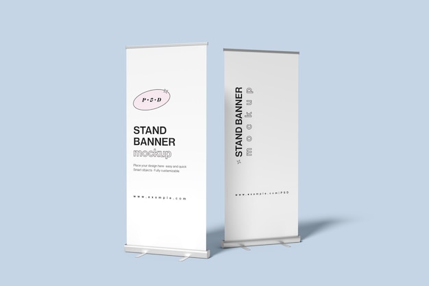 Two RollUp Stand Banners Mockup