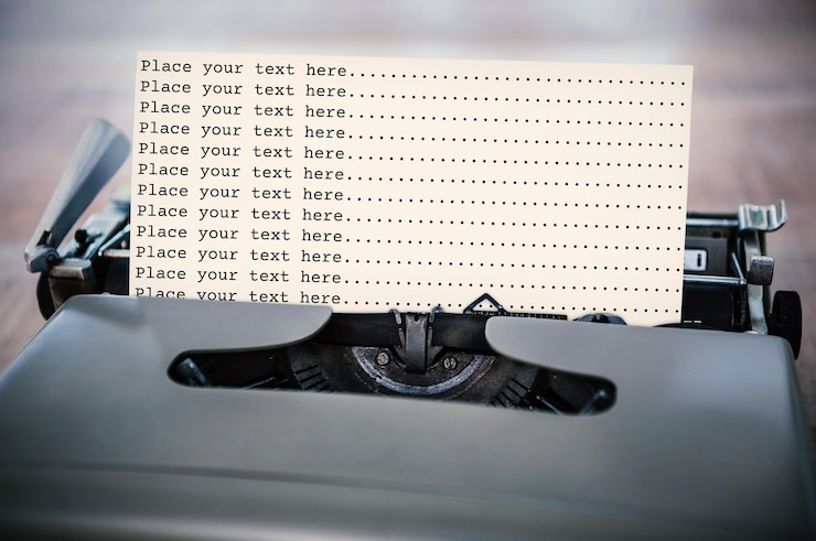 PSD typewriter mockup for photoshop