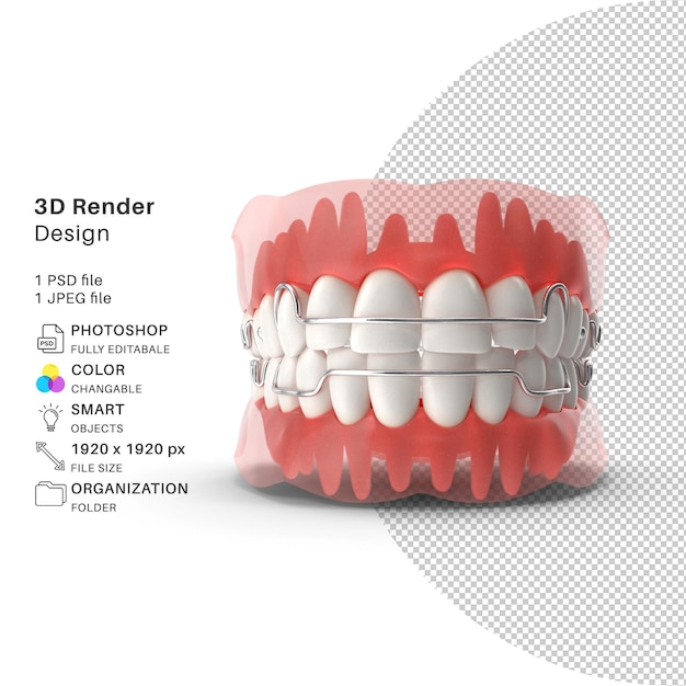 PSD typodont tooth retainer modelo 3d del archivo psd realisti