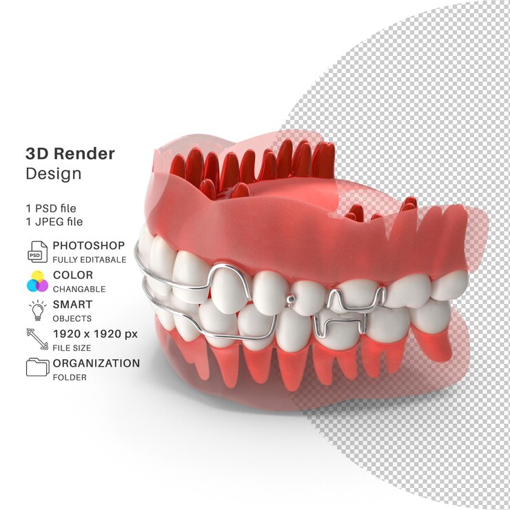 PSD typodont tooth retainer modelo 3d del archivo psd realisti