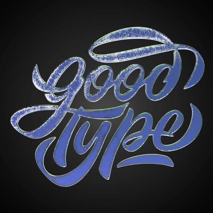 PSD typografie-rendering in 3d mit hoher auflösung