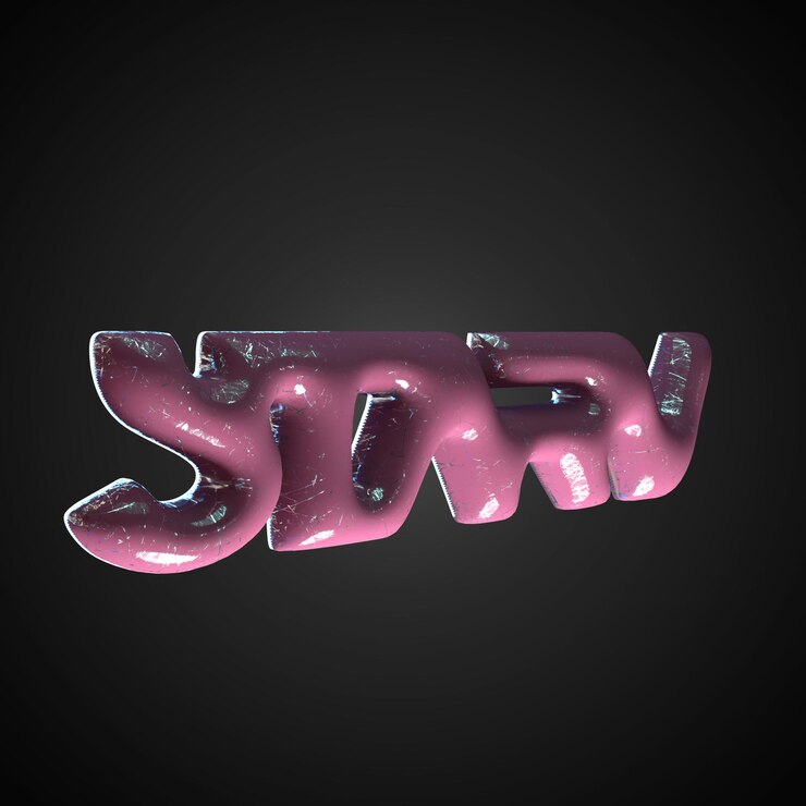 PSD typografie-rendering in 3d mit hoher auflösung