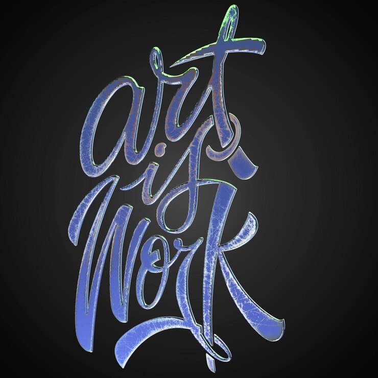PSD typografie-rendering in 3d mit hoher auflösung