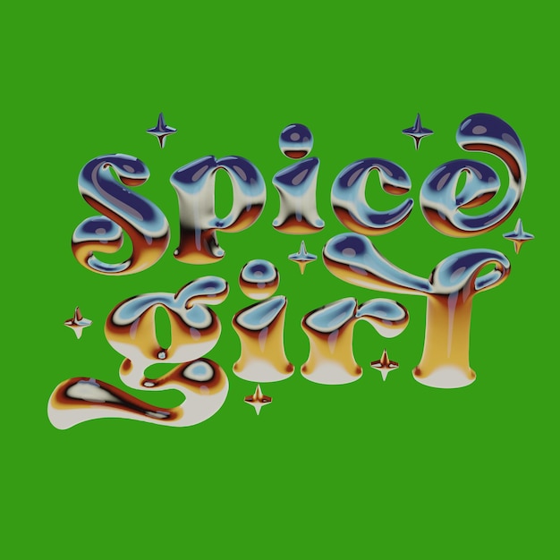 Typographie 3D-Rendering-Illustration