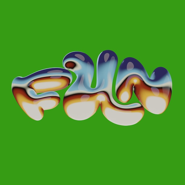 Typographie 3D-Rendering-Illustration